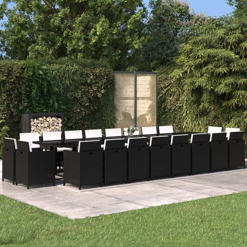 Set tavolo e sedia contemporaneo - vidaXL 21-tlg : 3095667 - desayo - da giardino / in tessuto / in acciaio con rivestimento a polvere