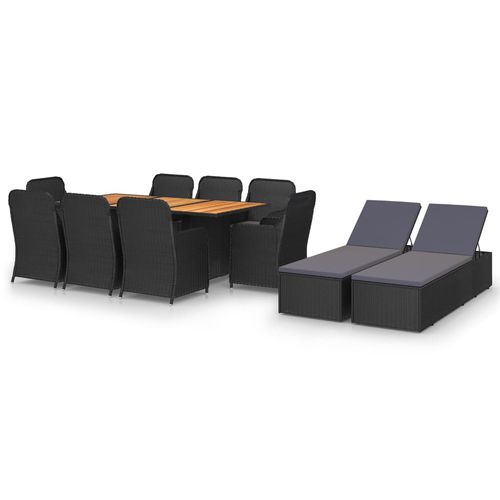 Set tavolo e sedia contemporaneo - vidaXL 11-tlg : 3059476 - desayo - da giardino / in acacia / in legno massiccio