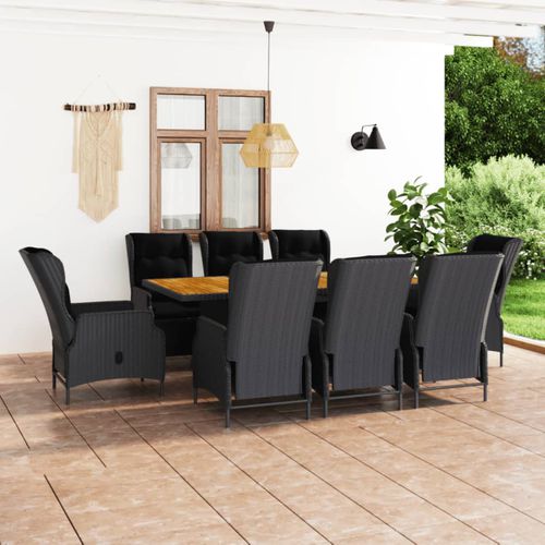 Set tavolo e sedia contemporaneo - vidaXL 9-tlg : 3060139 - desayo - da giardino / per terrazza / in tessuto