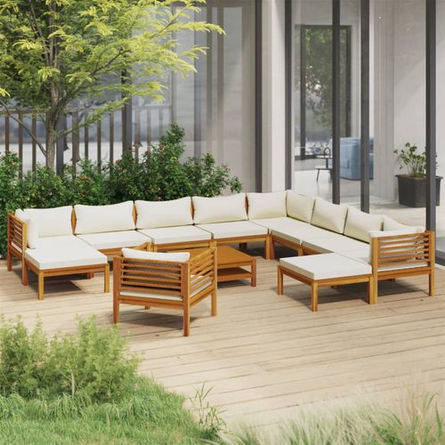 Set lounge da giardino contemporaneo - vidaXL 12-tlg : 3086943 - desayo - in acacia / in legno massiccio / in legno oliato