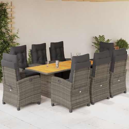 Set tavolo e sedia contemporaneo - vidaXL 9-tlg : 3212712 - desayo - da giardino / per terrazza / in acacia