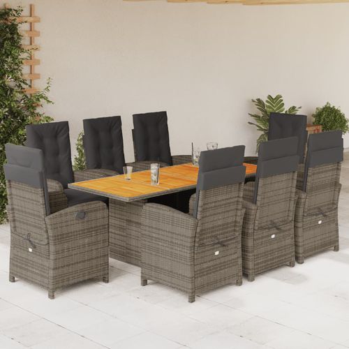 Set tavolo e sedia contemporaneo - vidaXL 9-tlg : 3212507 - desayo - da giardino / per terrazza / in acacia