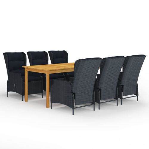 Set tavolo e sedia contemporaneo - vidaXL 7-tlg : 3067932 - desayo - da giardino / in tessuto / in acacia