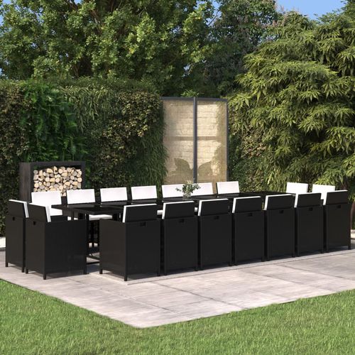 Set tavolo e sedia contemporaneo - vidaXL 19-tlg : 3095640 - desayo - da giardino / in acciaio con rivestimento a polvere / in acciaio verniciato