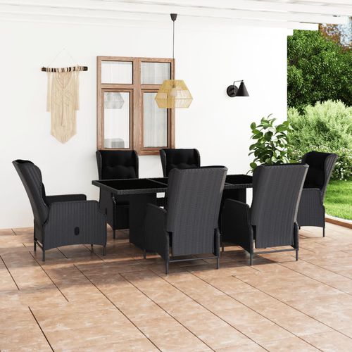 Set tavolo e sedia contemporaneo - vidaXL 7-tlg : 3060136 - desayo - da giardino / per terrazza / in tessuto