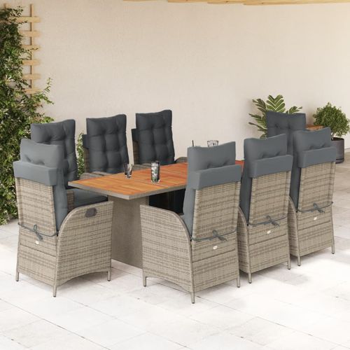 Set tavolo e sedia contemporaneo - vidaXL 9-tlg : 3213371 - desayo - da giardino / per terrazza / in acacia