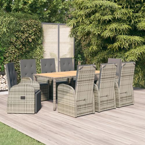Set tavolo e sedia contemporaneo - vidaXL 9-tlg : 3157590 - desayo - da giardino / in tessuto / in acacia