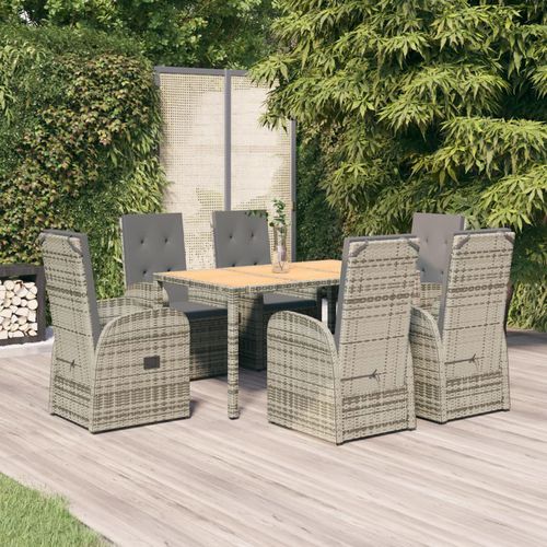 Set tavolo e sedia contemporaneo - vidaXL 7-tlg : 3157586 - desayo - da giardino / in acacia / in legno massiccio
