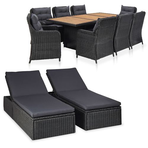 Set tavolo e sedia contemporaneo - vidaXL 11-tlg : 3057807 - desayo - da giardino / in acacia / in legno massiccio