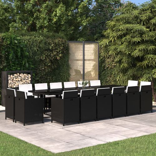 Set tavolo e sedia contemporaneo - vidaXL 17-tlg : 3095613 - desayo - da giardino / in tessuto / in acciaio con rivestimento a polvere