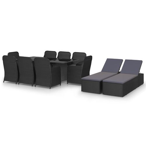 Set tavolo e sedia contemporaneo - vidaXL 11-tlg : 3059480 - desayo - da giardino / per terrazza / in tessuto
