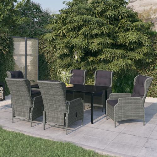 Set tavolo e sedia contemporaneo - vidaXL 7-tlg : 3099647 - desayo - da giardino / per terrazza / in tessuto