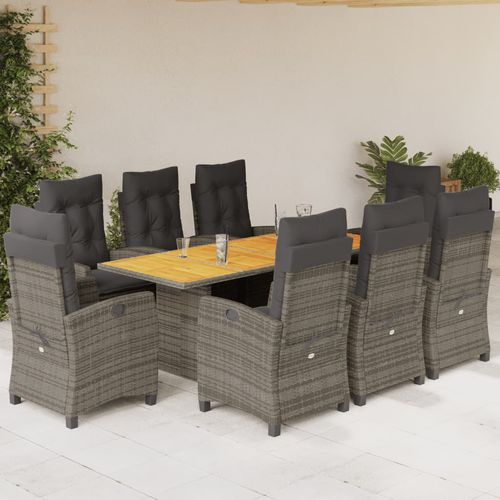 Set tavolo e sedia contemporaneo - vidaXL 9-tlg : 3212711 - desayo - da giardino / per terrazza / in acacia