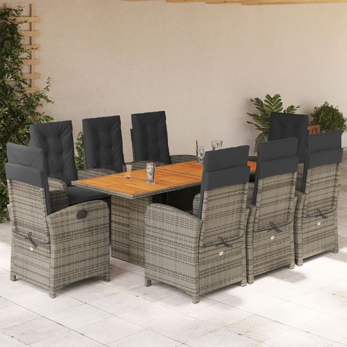 Set tavolo e sedia contemporaneo - vidaXL 9-tlg : 3212280 - desayo - da giardino / per terrazza / in tessuto