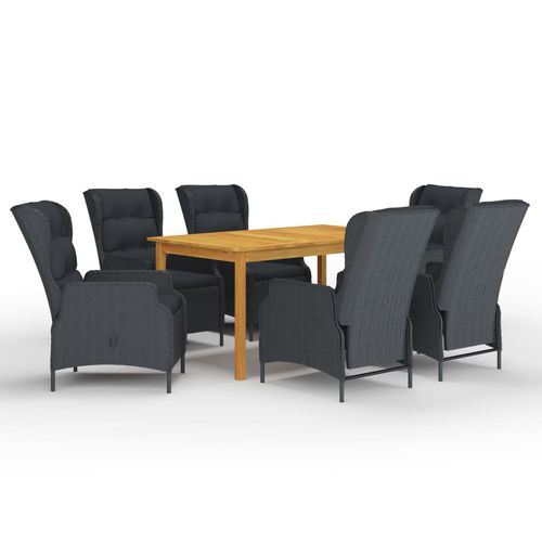 Set tavolo e sedia contemporaneo - vidaXL 7-tlg : 3067841 - desayo - da giardino / in tessuto / in acacia