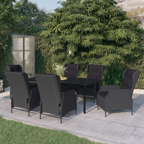 Set tavolo e sedia contemporaneo - vidaXL 7-tlg : 3099641 - desayo - da giardino / per terrazza / in acciaio con rivestimento a polvere