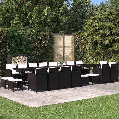 Set tavolo e sedia contemporaneo - vidaXL 21-tlg : 3095669 - desayo - da giardino / in tessuto / in acciaio con rivestimento a polvere
