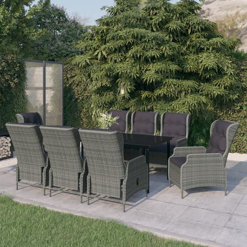 Set tavolo e sedia contemporaneo - vidaXL 9-tlg : 3099648 - desayo - da giardino / per terrazza / in tessuto