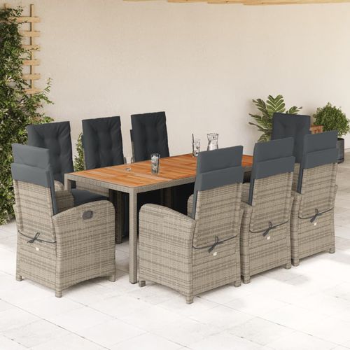 Set tavolo e sedia contemporaneo - vidaXL 9-tlg : 3212485 - desayo - da giardino / per balcone / in tessuto