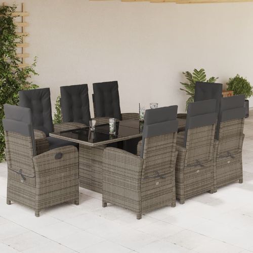 Set tavolo e sedia contemporaneo - vidaXL 9-tlg : 3212493 - desayo - da giardino / per balcone / in tessuto