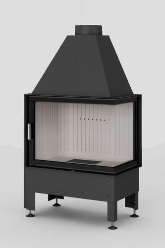 Inserto per camini ad angolo - Volcano 2LT - Slim - desayo - a legna / in metallo / contemporaneo