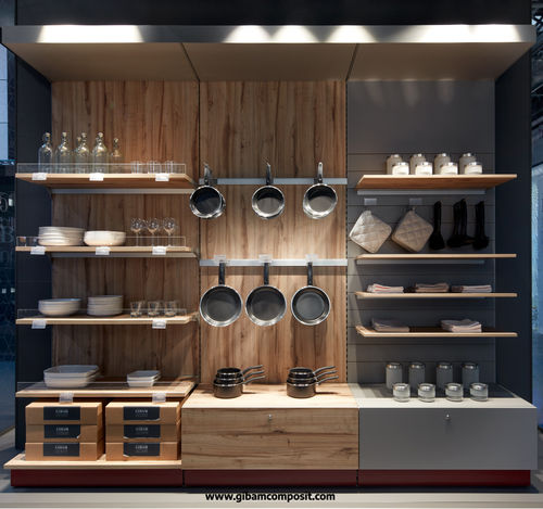 Espositore multiuso - M18.03 - GIBAM SHOPS SPA - in legno / in vetro / a pannello