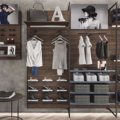 Espositore multiuso - M50 - GIBAM SHOPS SPA - da parete / in legno / in metallo