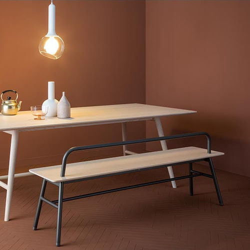 Panca contemporanea - HOLLAND - SP01 design - impiallacciata in legno / in metallo / in tessuto