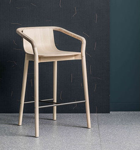Sedia alta contemporanea - THOMAS - SP01 design - da interno / in tessuto / in pelle