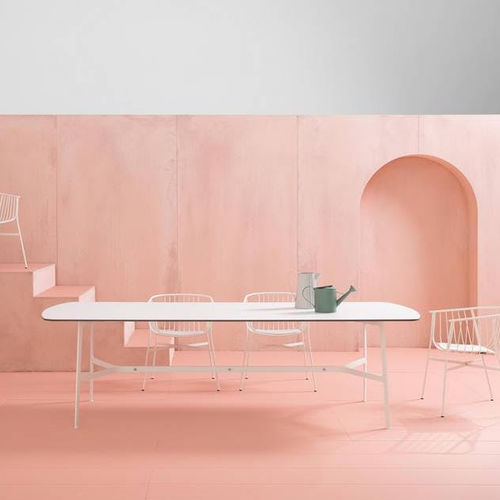 Tavolo contemporaneo - EILEEN - SP01 design - in frassino / in HPL / con supporto in acciaio inossidabile