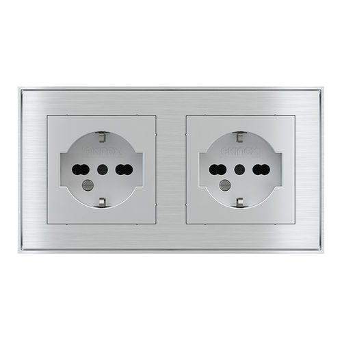 Presa di corrente - EK-PWS-IT - ekinex® - doppia / da parete / in metallo