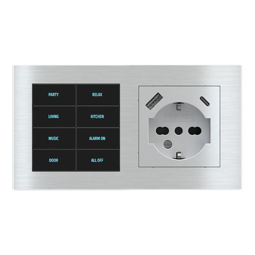 Interruttore per sistema domotico - EK-E20-TP-8T-P | EK-PWS-IT-USB - ekinex® - per persiana avvolgibile / per tenda avvolgibile / a pulsante
