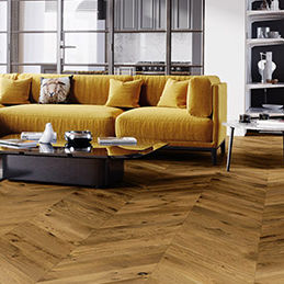 Parquet multistrato - MAINLAND CHEVRON 130 - Barlinek - in legno / in rovere / spazzolato