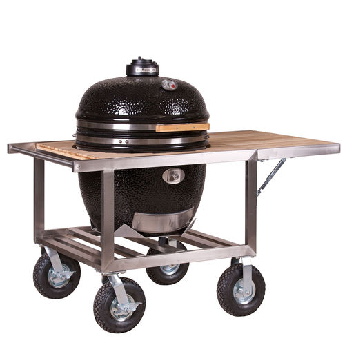 Tavolo d'appoggio contemporaneo - LE CHEF BUGGY - Monolith - in teak / in acciaio inossidabile / rettangolare