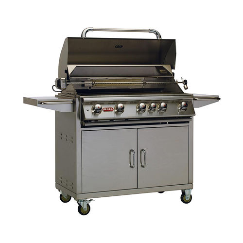 Barbecue a gas - BRAHMA - BULL EUROPE - professionale / con rotelle / in acciaio inossidabile