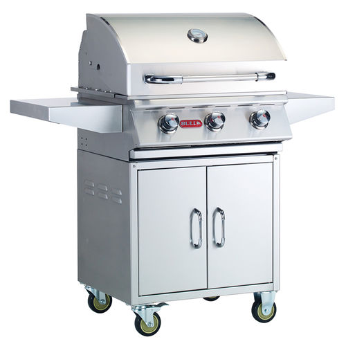Barbecue a gas - STEER - BULL EUROPE - professionale / con rotelle / in acciaio inossidabile