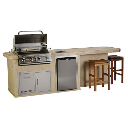 Cucina da esterno - CULINARY Q - BULL EUROPE - contemporanea / in acciaio inossidabile / in gres porcellanato