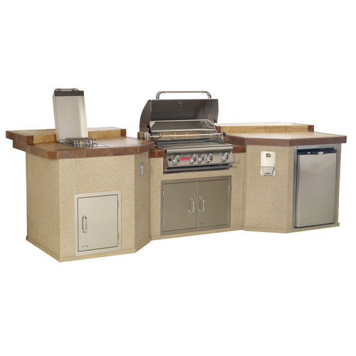 Cucina da esterno - MEGA Q - BULL EUROPE - contemporanea / in acciaio inossidabile / in gres porcellanato