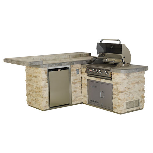 Cucina da esterno - JUNIOR GOURMET Q - BULL EUROPE - contemporanea / in acciaio inossidabile / in gres porcellanato