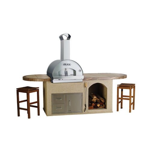 Cucina da esterno - PIZZA Q - BULL EUROPE - contemporanea / in acciaio inossidabile / in acciaio
