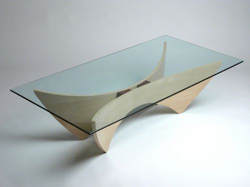 Tavolino basso contemporaneo - PEGASUS  - David Tragen - in acero / in vetro / rettangolare