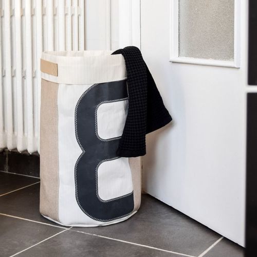 Cesto per biancheria in tessuto - Natural linen - 727 sailbags - in vele riciclate