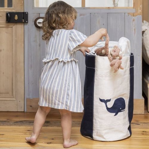Cesto per biancheria in tessuto - Whale  - 727 sailbags - in vele riciclate