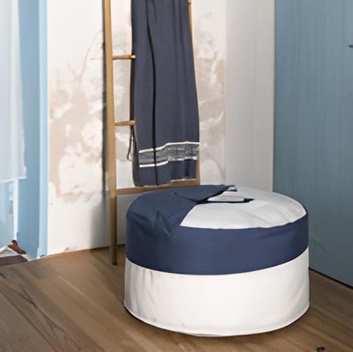 Pouf contemporaneo - Blue marine anchor - 727 sailbags - in tessuto / in PVC / in vela riciclata