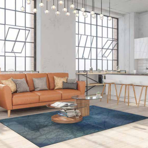 Tappeto contemporaneo - FLAX - Halbmond - a motivi / in lino / rettangolare