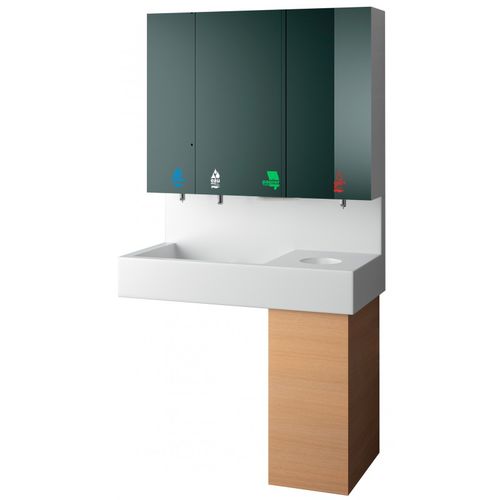 Mobile lavabo a muro - RES-868 series - SUPRATECH - in rovere / in melaminico / in resina