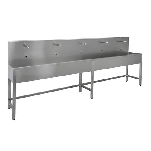 Lavandino autoportante - LMP-05 series - SUPRATECH - rettangolare / in acciaio inossidabile / per bagno pubblico