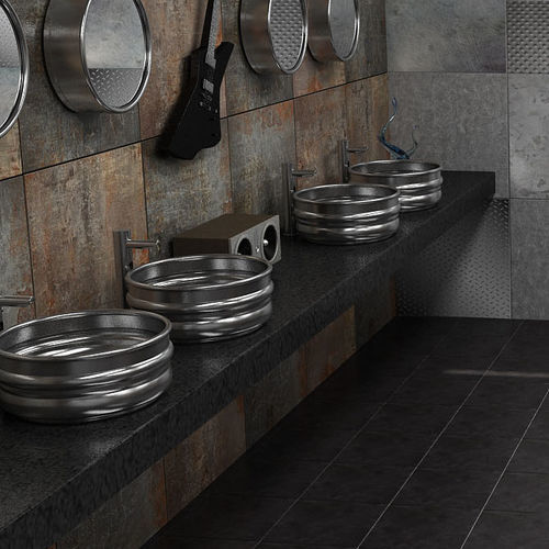 Lavabo da appoggio - KEG - SUPRATECH - in acciaio inossidabile / rotondo / senza foro