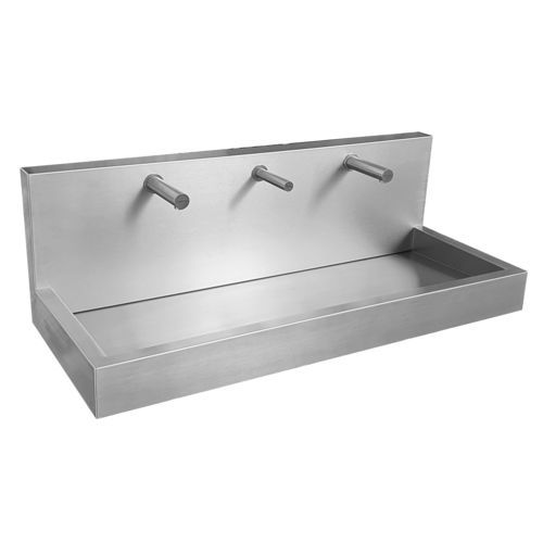 Lavabo a muro - L-112-D - SUPRATECH - in acciaio inossidabile / su misura / per disabili