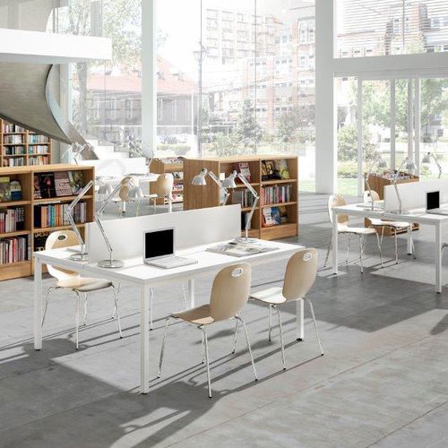 Scrivania per open space - MENTOR - EMOBOK - contemporanea / in melaminico / con contenitore